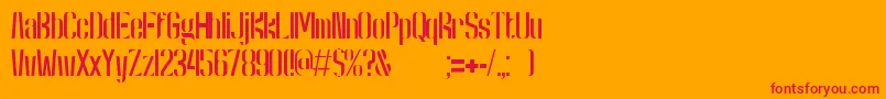 KongRegular Font – Red Fonts on Orange Background