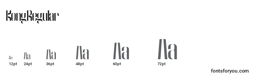 KongRegular Font Sizes