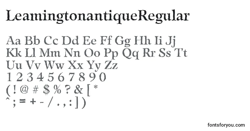 A fonte LeamingtonantiqueRegular – alfabeto, números, caracteres especiais