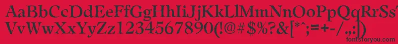LeamingtonantiqueRegular-Schriftart – Schwarze Schriften auf rotem Hintergrund