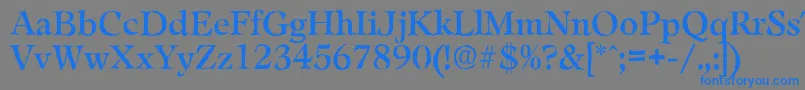 LeamingtonantiqueRegular-Schriftart – Blaue Schriften auf grauem Hintergrund