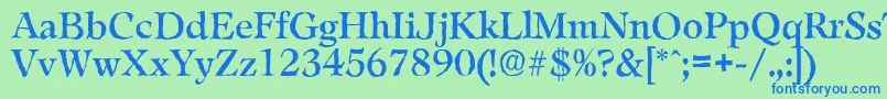 LeamingtonantiqueRegular Font – Blue Fonts on Green Background