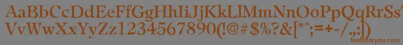 Шрифт LeamingtonantiqueRegular – коричневые шрифты на сером фоне