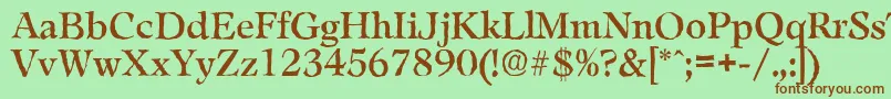 LeamingtonantiqueRegular Font – Brown Fonts on Green Background