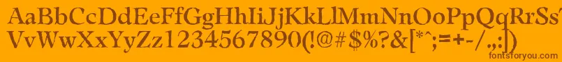 LeamingtonantiqueRegular Font – Brown Fonts on Orange Background