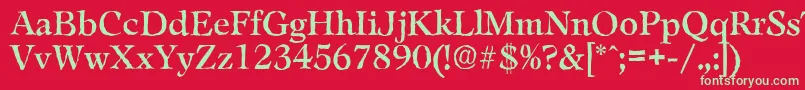 LeamingtonantiqueRegular Font – Green Fonts on Red Background