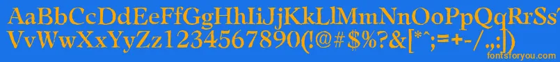 LeamingtonantiqueRegular Font – Orange Fonts on Blue Background