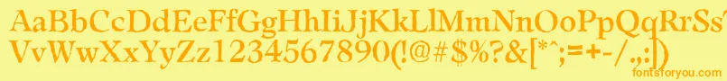 LeamingtonantiqueRegular Font – Orange Fonts on Yellow Background