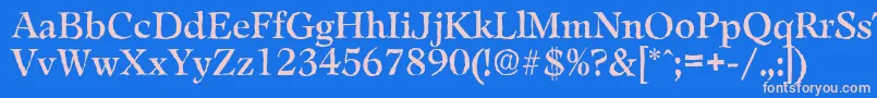 Шрифт LeamingtonantiqueRegular – розовые шрифты на синем фоне