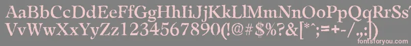 フォントLeamingtonantiqueRegular – 灰色の背景にピンクのフォント