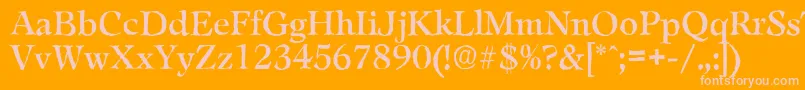 Шрифт LeamingtonantiqueRegular – розовые шрифты на оранжевом фоне