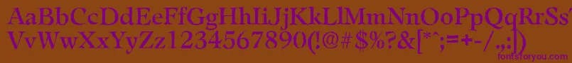 LeamingtonantiqueRegular Font – Purple Fonts on Brown Background