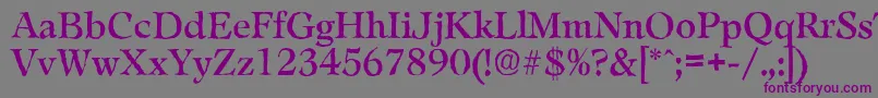 LeamingtonantiqueRegular-Schriftart – Violette Schriften auf grauem Hintergrund