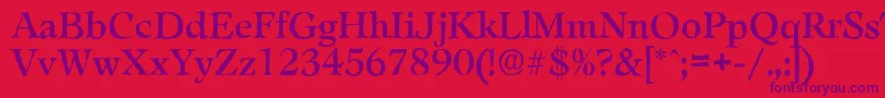LeamingtonantiqueRegular Font – Purple Fonts on Red Background