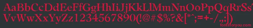 LeamingtonantiqueRegular Font – Red Fonts on Black Background