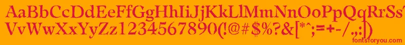 フォントLeamingtonantiqueRegular – オレンジの背景に赤い文字