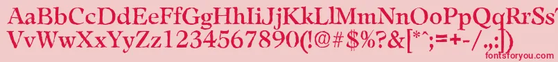 LeamingtonantiqueRegular Font – Red Fonts on Pink Background