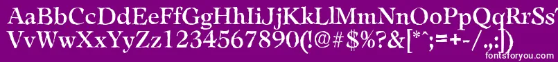 Шрифт LeamingtonantiqueRegular – белые шрифты на фиолетовом фоне