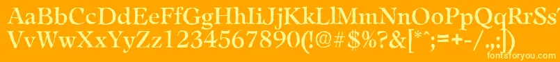 Шрифт LeamingtonantiqueRegular – жёлтые шрифты на оранжевом фоне