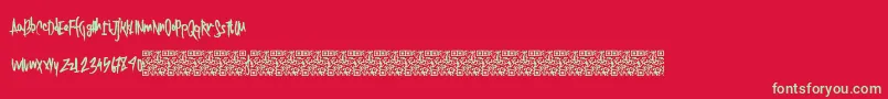 Twentysingles Font – Green Fonts on Red Background