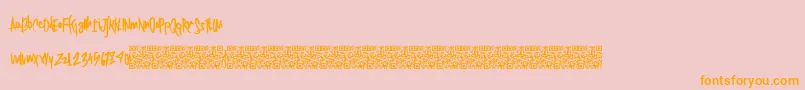 Twentysingles-Schriftart – Orangefarbene Schriften auf rosa Hintergrund