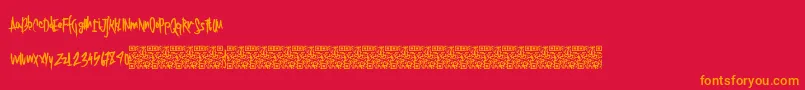 Twentysingles Font – Orange Fonts on Red Background