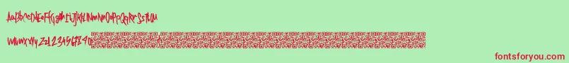 フォントTwentysingles – 赤い文字の緑の背景