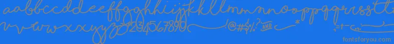 ShorelinesScriptBold-Schriftart – Graue Schriften auf blauem Hintergrund