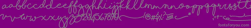 ShorelinesScriptBold-Schriftart – Graue Schriften auf violettem Hintergrund