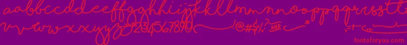 ShorelinesScriptBold Font – Red Fonts on Purple Background