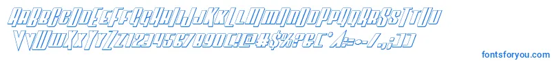 Vindicator3Dital-Schriftart – Blaue Schriften auf weißem Hintergrund
