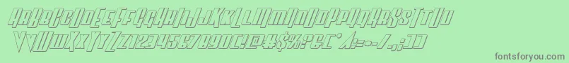 Fonte Vindicator3Dital – fontes cinzas em um fundo verde