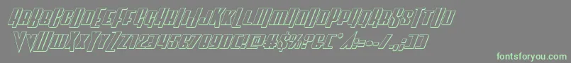 Vindicator3Dital-Schriftart – Grüne Schriften auf grauem Hintergrund
