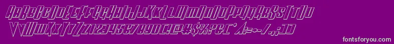 Vindicator3Dital Font – Green Fonts on Purple Background