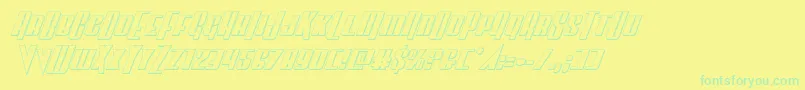 Fonte Vindicator3Dital – fontes verdes em um fundo amarelo