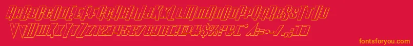 フォントVindicator3Dital – 赤い背景にオレンジの文字