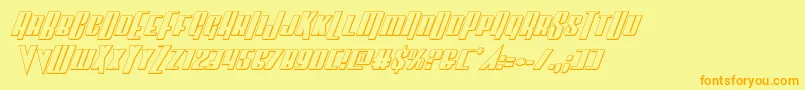 Шрифт Vindicator3Dital – оранжевые шрифты на жёлтом фоне