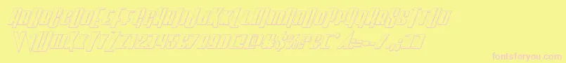 Vindicator3Dital-Schriftart – Rosa Schriften auf gelbem Hintergrund