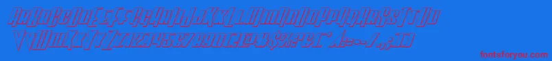 Vindicator3Dital Font – Red Fonts on Blue Background