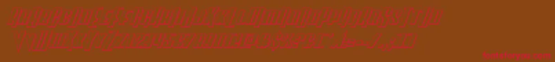 Vindicator3Dital-Schriftart – Rote Schriften auf braunem Hintergrund
