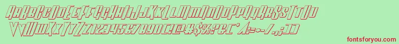 Vindicator3Dital Font – Red Fonts on Green Background