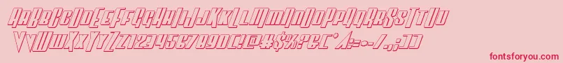 Vindicator3Dital-Schriftart – Rote Schriften auf rosa Hintergrund