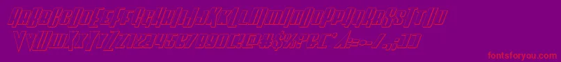 Vindicator3Dital Font – Red Fonts on Purple Background