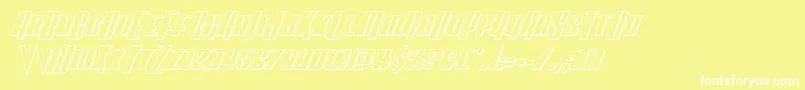 Шрифт Vindicator3Dital – белые шрифты на жёлтом фоне