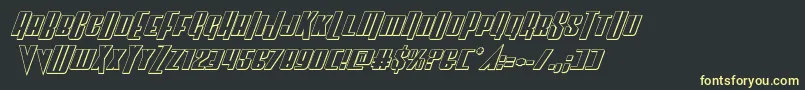Vindicator3Dital-Schriftart – Gelbe Schriften auf schwarzem Hintergrund