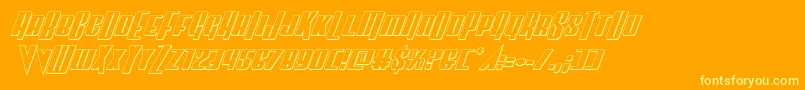 Weitere Informationen zur Vindicator3Dital-Schriftart Vindicator3Dital-Schriftart – Gelbe Schriften auf orangefarbenem Hintergrund