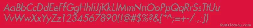 フォントIntrepidItalic – 赤い背景に灰色の文字
