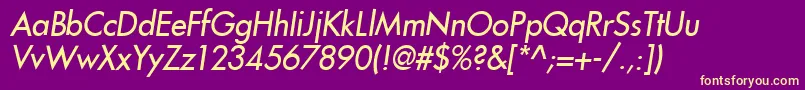 IntrepidItalic Font – Yellow Fonts on Purple Background