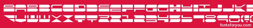 Czcionka Qmark – białe czcionki na czerwonym tle