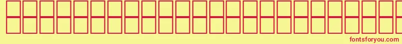 Mathsymbols2-fontti – punaiset fontit keltaisella taustalla